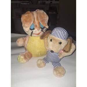 Lot of 2 Vintage Stuffed Toys Collectibles Knickerboker & Han-Dee Imports